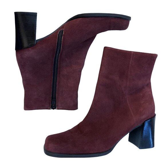 BLOOMINGDALE'S Sandra Genuine Suede Leather Side Zip Ankle Boots - Picture 2 of 9